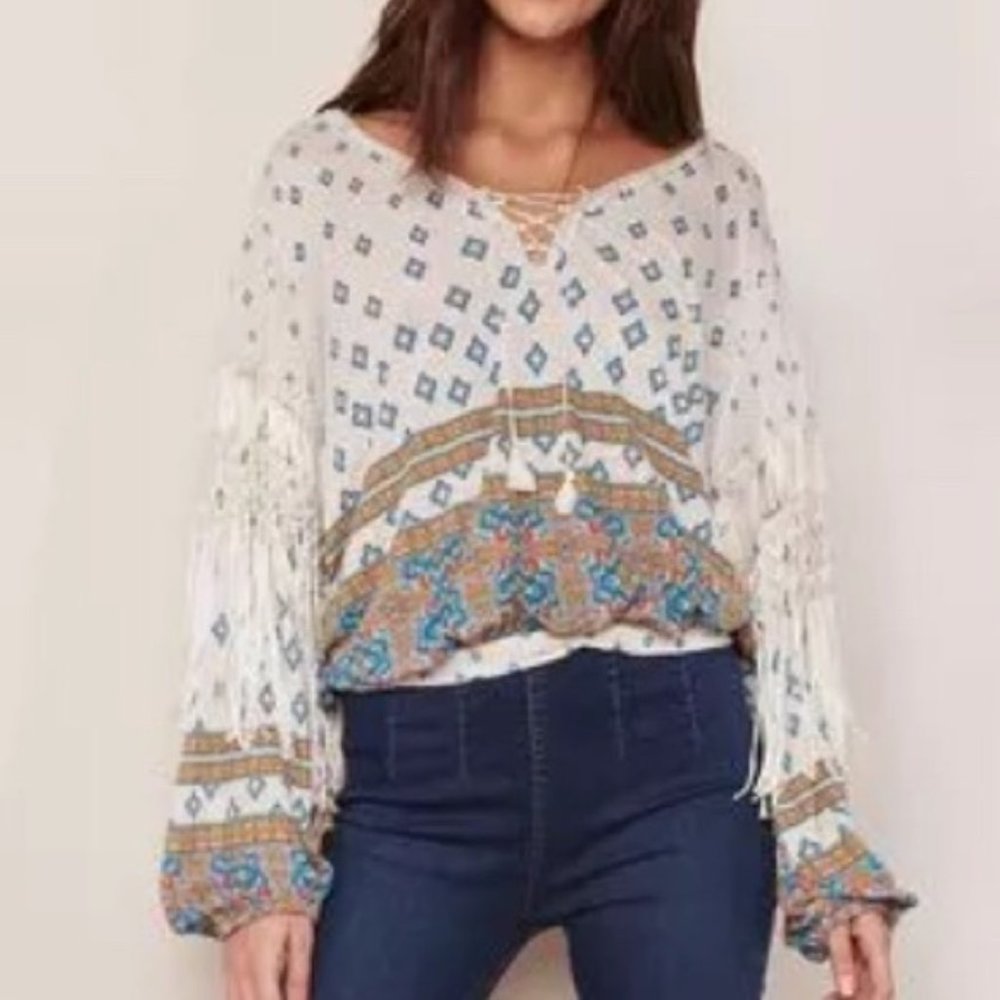 Free People Macrame Vibe Tassel Top - Picture 4 of 7